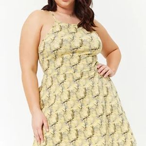Forever 21 'Leaf Print Skater Dress' Sz 3X